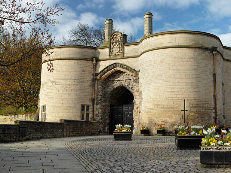 The magnificent entrance to Nottingham Castle